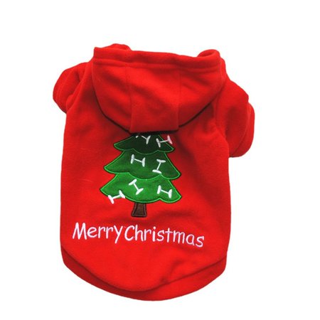 Merry Christmas Xmas Warm Coat Santa Claus Dog Jumpsuit Puppy Hoodie Cat Vest Pet Clothes XL