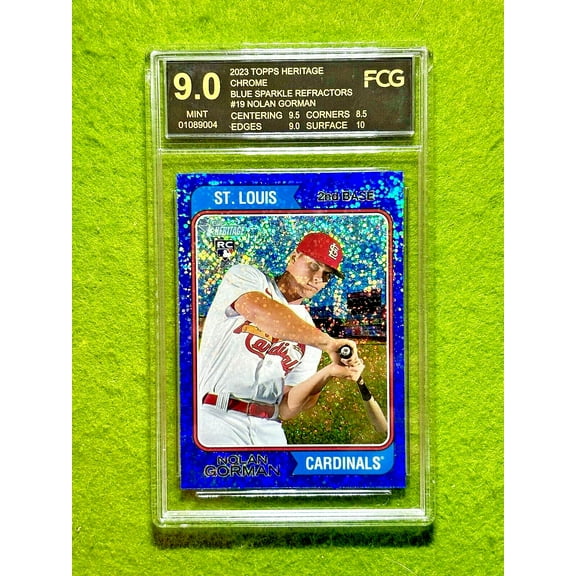 Nolan Gorman ROOKIE CARD BLUE SPARKLE REFRACTOR FCG 9 SP 2023 Heritage CHROME RC