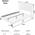 thumbnail image 4 of Flolinda Queen Bed Frame Upholstered with Vertical Channel Tufted Complete High Headboard, White, 4 of 6