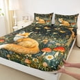 thumbnail image 3 of Homewish Safari Fox Twin Sheet Sets,Red Rustic Mushroom Twin Fitted Sheet,Colorful Country Floral Flat Sheet For Girls Boys,Microfiber Bedroom Decor,3-Piece, 3 of 7