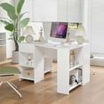 thumbnail image 2 of Resenkos 48-Inch L-Shaped Corner Executive Computer Desk with Built-In Storage Drawer - White, 2 of 8
