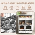 thumbnail image 4 of JOIVI 35.1" Potato and Onion Storage Bin on Wheels, 4-Tier Rolling Fruit and Vegetable Organizer with Side Rack & 2 Drawers, Movable Bread Box Cabinet with Mesh Doors for Kitchen, White, 4 of 8