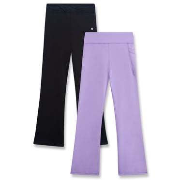 RBX Girls Leggings - 2 Pack Stretchy Girl Flare Leggings with Pockets Yoga Pants for Girls (7-16)