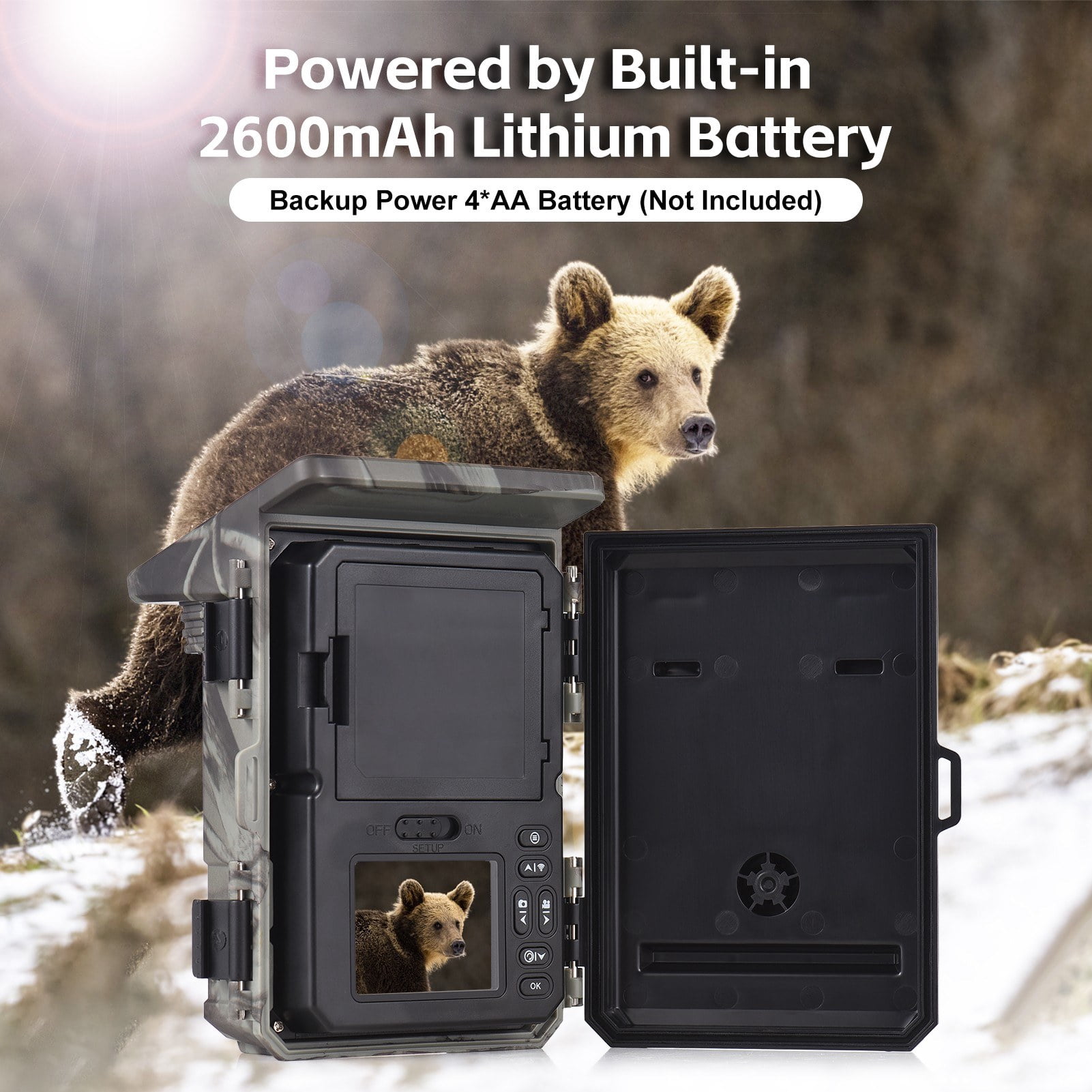 Solar Powered 50MP 4K Night Vision Trail Camera with 32GB Card