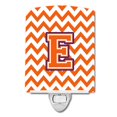 thumbnail image 1 of "Treasures Letter E Chevron Orange y Regalia Ceramic Night Light, 6x4, Multicolor" Caroline's Treasures CJ1062-ECNL, 1 of 1