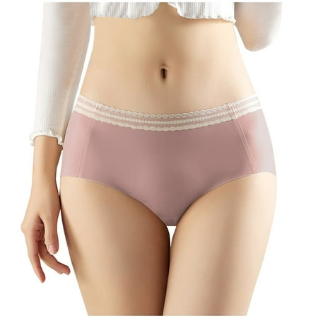 ameIAEA Women s Ice Silk Seamless Underwear Breathable No Show Comfy Panties Solid Color Stretch Briefs