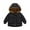 Black, variant on Boys Girls Winter Coat, Thick Down Alternative Insulated Hooded Jacket, Windproof & Water-Resistant for Daily Wear in Cold Climates,Red,110