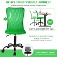 thumbnail image 4 of NiamVelo Pink Office Chair Adjustable Armless Mesh Computer Desk Chair with Lumbar Support, Ergonomic Mid Back Swivel Task Executive Chair, Green, 4 of 7
