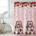 thumbnail image 4 of Pink Valentine's Day Bathroom Shower Curtains with 12 Hooks Polyester Waterproof Shower Curtain for Stalls and Bathtubs Gnomes Red Roses Romantic Love Heart Decorative Bathroom Curtain 36x72 Inches, 4 of 9