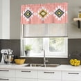 thumbnail image 4 of Pink Black Yellow Boho Curtain Valances for Windows, Kitchen Valance Window Treatments Panel 2 Pack, Simple Romantic Abstract Geometric Rod Pocket Short Curtains for Bathroom Bedroom 42 x 12 Inch, 4 of 8