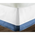 thumbnail image 3 of 1 Piece Split Corner Two Tone Tailored Bed Skirt By D.N.G. BEDDINGS, Full Size 8 Inch Deep Pocket, 800 TC, 100% Egyptian Cotton, Solid White/Medium Blue Color., 3 of 3