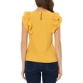 thumbnail image 3 of INSPIRE CHIC Blouse Décontractée d'Été pour Femme à Col Rond et Manches Courtes m Jaune, 3 of 5