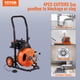 thumbnail image 2 of VEVOR Máquina de limpieza de drenaje de 50 pies x 3/8 pulgadas, máquina de serpiente, alimentación automática, limpiador de barrena de drenaje con 4 cortadores e interruptor, 2 of 9