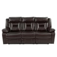 thumbnail image 2 of Poundex  Furniture  Gel  Leatherette  Sofa  Recliner  in  Dark Brown, 2 of 9
