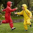 thumbnail image 4 of Kogui Kids Rain Suit Toddler Girls Boys One Piece Raincoat Waterproof Coverall Cartoon Rain Jacket 4T 5T (Pink,4-5 Years), 4 of 9
