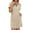 Beige, variant on Women's Casual V Neck Color Block Dress Everyday Basic Versatile Outfit With Comfortable Fit For All Seasons