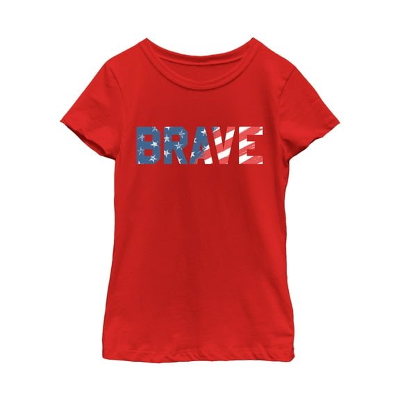 Girl's Lost Gods Fourth of July  American Flag  Graphic Tee Red X Small