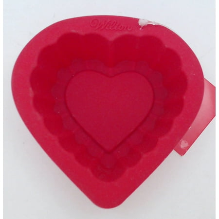 Wilton Silicone, Red Mini Ruffle Heart Mold, 2105-3115