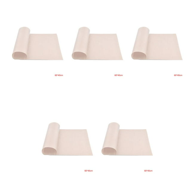 bedienty Baking Mat Heat-resistant Reusable Washable Non-stick Dessert Pastry Cookie Cooking Pads Accessory for Restaurants White L 5Set
