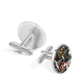 thumbnail image 3 of Christmas Men's Stainless Steel Cufflinks for Versatile Style - for Dress Shirts and Suits - Elegant Silver Jewelry for Any Occasion, 3 of 6