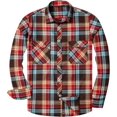 thumbnail image 1 of Alimens & Gentle Camisas casuales de franela a cuadros de manga larga con botones y ajuste regular para hombre, 1 of 4