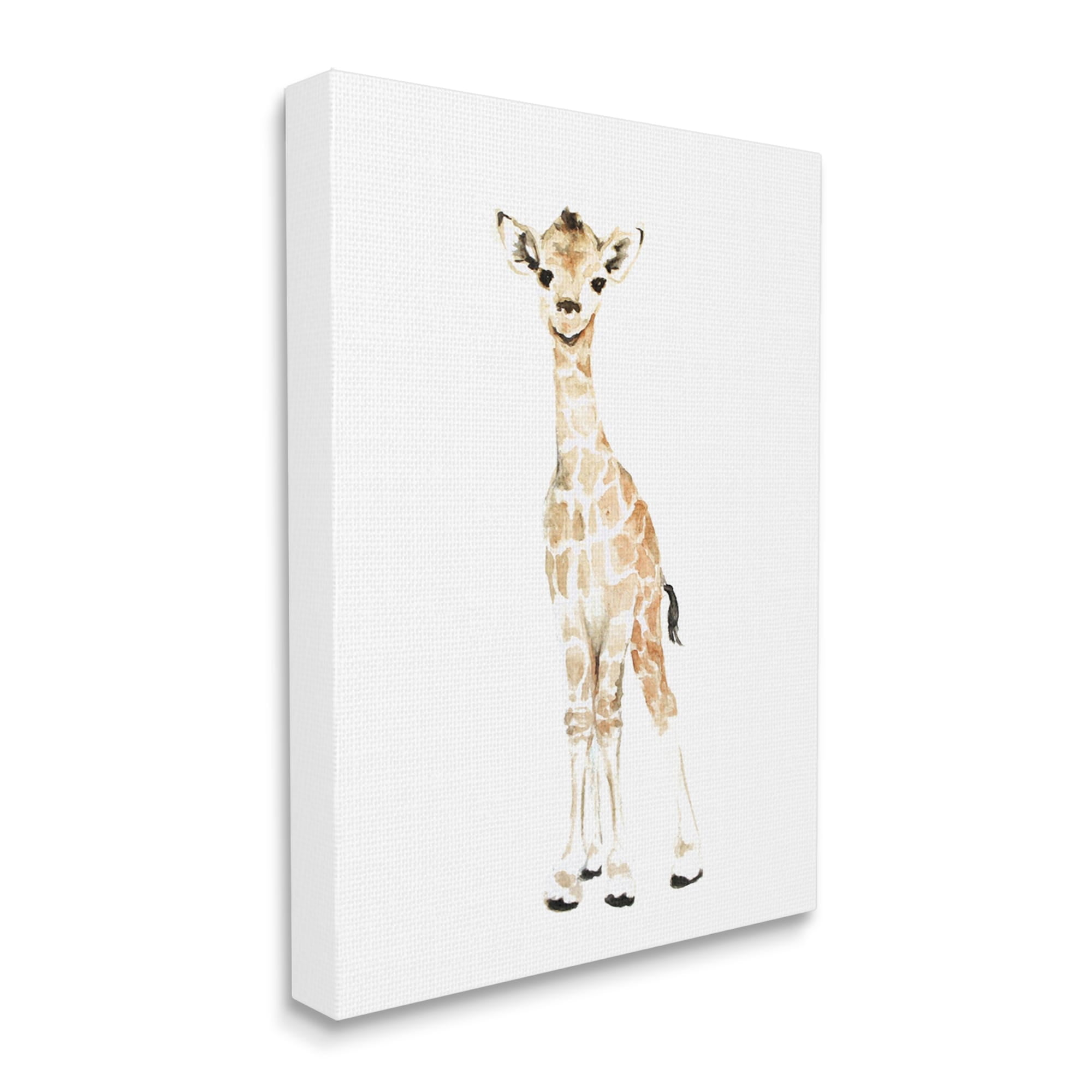 Stupell Industries Baby Giraffe Watercolor Portrait Children's Nursery Safari Animal, 16 x 20,Design by Fox Hollow Studios