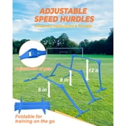 Speed and Agility Training Set, Agility Training Equipment For Kids with 20ft Sports Agility Ladders, Cones, Agility Hurdles, Resistance Parachute, Resistance Bands, Jump Rope for Basketball, Soccer(B