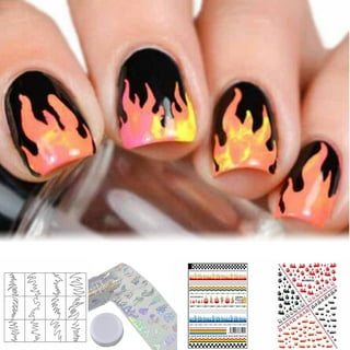 4pcs 5d Embossed Old English Letter Nail Art Stickers Self