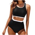 thumbnail image 3 of SROBPTY Women's High Waisted Bikini Set 2 Piece Swimsuit with Padded Black,S, 3 of 5