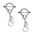 thumbnail image 2 of Pair of Gem Handcuff Nipple Shields 316L Surgical Steel - 2 Color Options, 2 of 3