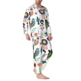 thumbnail image 2 of Fotbe Alpaca Flower Pijama de Hombre con Estampado de Manga Larga, Conjunto de 2 Piezas, Ropa de Dormir Suave y Cómoda con Bolsillos-X-Large, 2 of 7