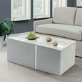 thumbnail image 5 of Timeless Modern Design White Coffee Table with Silver Accent, 5 of 7