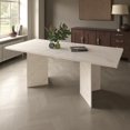thumbnail image 2 of Tcbosik 63" - 78.7" Extendable Dining Table with Faux Marble Top, Modern Kitchen Table for 6-10 Person, Accent Table for Living Room, White, 2 of 9