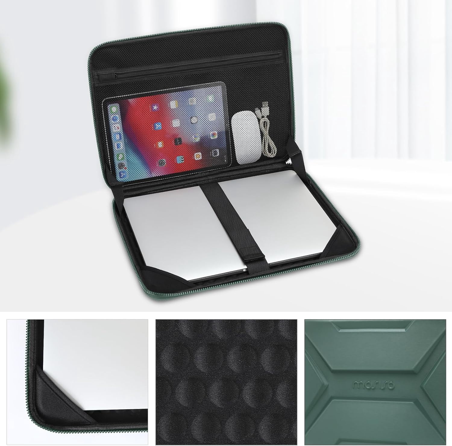 MOSISO 15-16 inch Laptop Hard Case, 15.6 inch Waterproof Shockproof Computer Bag Compatible with MacBook HP Dell,Artistic Geometric EVA Carrying Sleeve Laptop Case Hard Shell with Handle