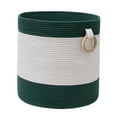 thumbnail image 1 of Cesta de almacenamiento de cuerda de algodón Cesta de almacenamiento bohemia Organizador de ropa y juguetes Cesta de almacenamiento de cuerda tejida verde y, 1 of 8