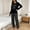 Dark Gray, variant on Womens Blue Plaid Pajama Set, Soft Stretch Long Sleeve Top & Pants, Bow Print Two-Piece Loungewear,Size L