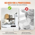 thumbnail image 4 of VEVOR Cake Decorating Machine, Cake Cream Spreading Coating Smearing Machine, Low Noise Cake Frosting Machine, Turntable with Adjustable Scraper, for 6" to 14" Cake, 25-320RPM Rotating Speed, White, 4 of 9