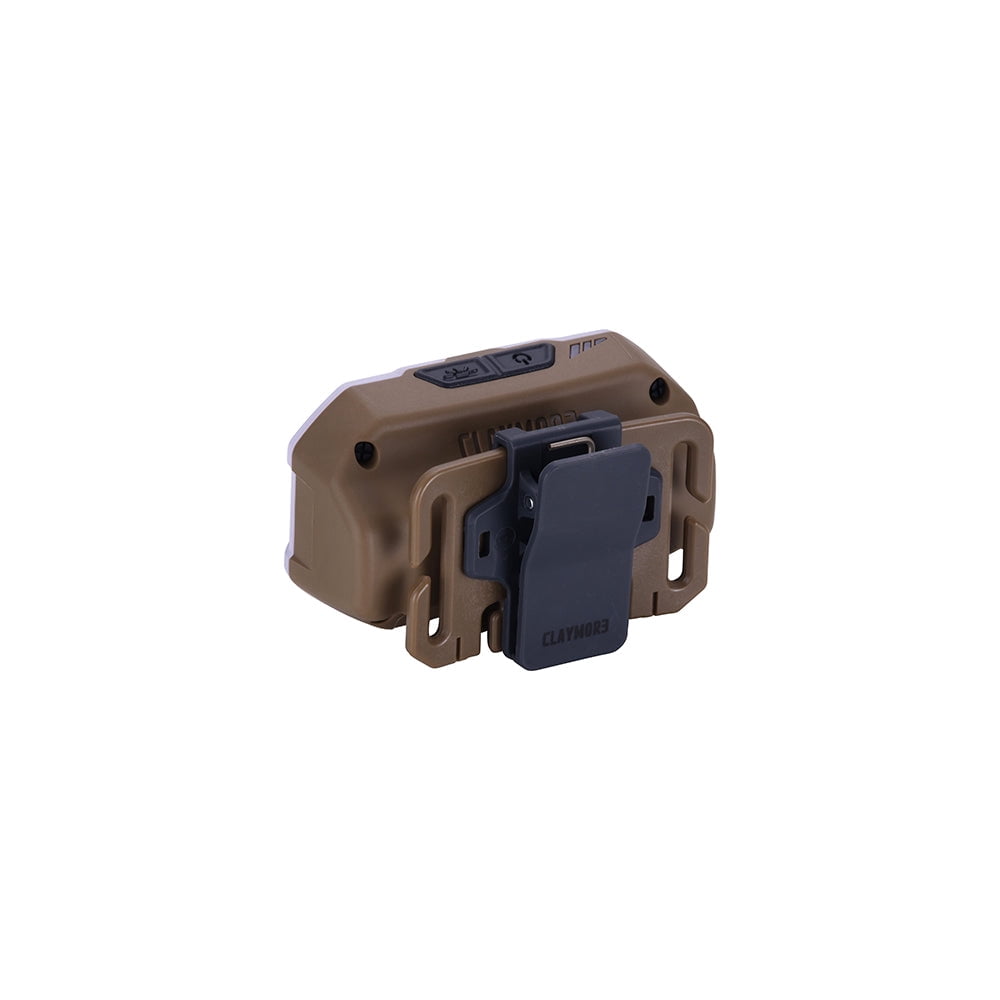 Claymore Heady+ (Tan) - Rechargeable LED Headlamp Flashlight, Lightweight for Camping, Running, Hiking, Emergency & Industrial Use. Waterproof, USB-C Charging, Up to 70 Hours Battery Life.