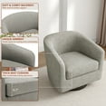 thumbnail image 3 of Swivel Accent Chair for Living Room Barrel Club Chair, Modern Upholstered Barrel Swivel Arm Chair-Khaki, 3 of 6