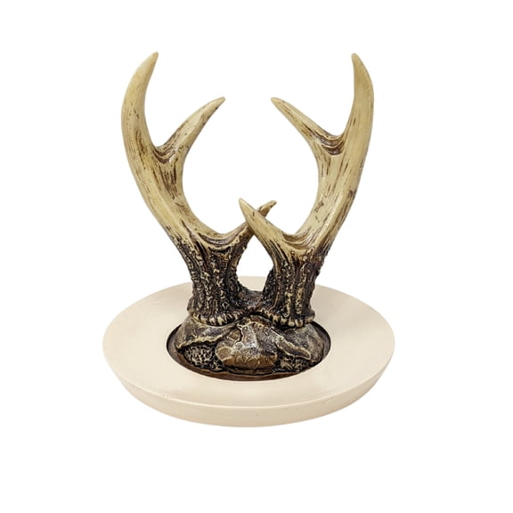 Antler Jewelry Stand Organizer, Faux Deer Horn Necklace Holder and Ring Dish Tray, Rustic Resin Jewelry Tree for Vanity Dresser & Nightstand, Unique Nature Inspired Gift for Women
