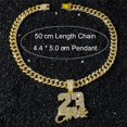 thumbnail image 3 of Hip Hop Cuban Chains Number 23&Letters Pendant Necklace With 13mm Miami Cuban Chain Iced Out Bling HipHop Necklaces Fashion Jewelry, 3 of 8