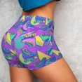 thumbnail image 5 of Yiaed Disco Roller Skates Print Women's Athletic Shorts Running Shorts Sporty Short High Waisted Elastic Workout Shorts for Yoga Gym Running & Sports -X-Large, 5 of 8