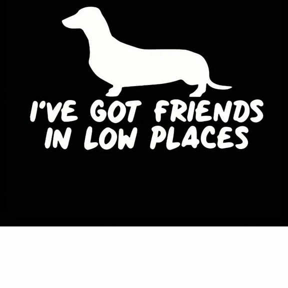 Car Decal Friends in Low Places Dachshund Wiener Dog 6 Inch Professional Sticker for Truck, Car, Tumbler, Cup, Laptop, Decor, Locker, Table, Window