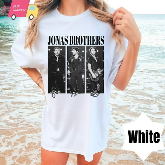 Jonas Brothers Fan Shirt,Retro Jonas Brothers Tour Shirt,Band Collage Graphic Tee–Pop Band Concert Shirt