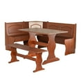 thumbnail image 1 of Pemberly Row Wood Breakfast Corner Nook Table Set in Walnut Brown, 1 of 14