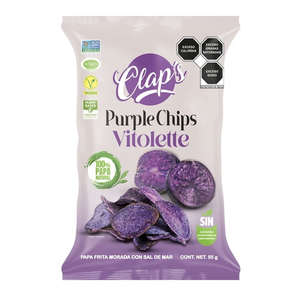 Papa Frita Clap's Morada Con Sal De Mar 55 g