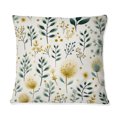 thumbnail image 3 of Designart "Botanical Charm: Minimalist Green & Yellow Florals II" Floral Printed Throw Pillow, 3 of 5