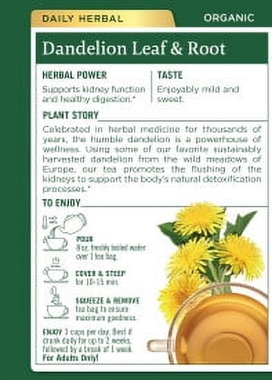 (4 pack) Traditional Medicinals Organic Dandelion Leaf & Root Herbal Tea Bags, 16 Count, 0.99 Oz