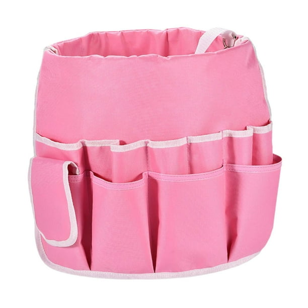 Bolsa para herramientas de jardinería de gran capacidad, impermeable, con múltiples bolsillos Rosa