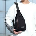 thumbnail image 3 of Wdhugt Fashionable Embroidery Shoulder Crossbody Bag Large Capacity Watertight Backpack With Data Hole Black Color Polyester Multi Compartment Black, 3 of 7